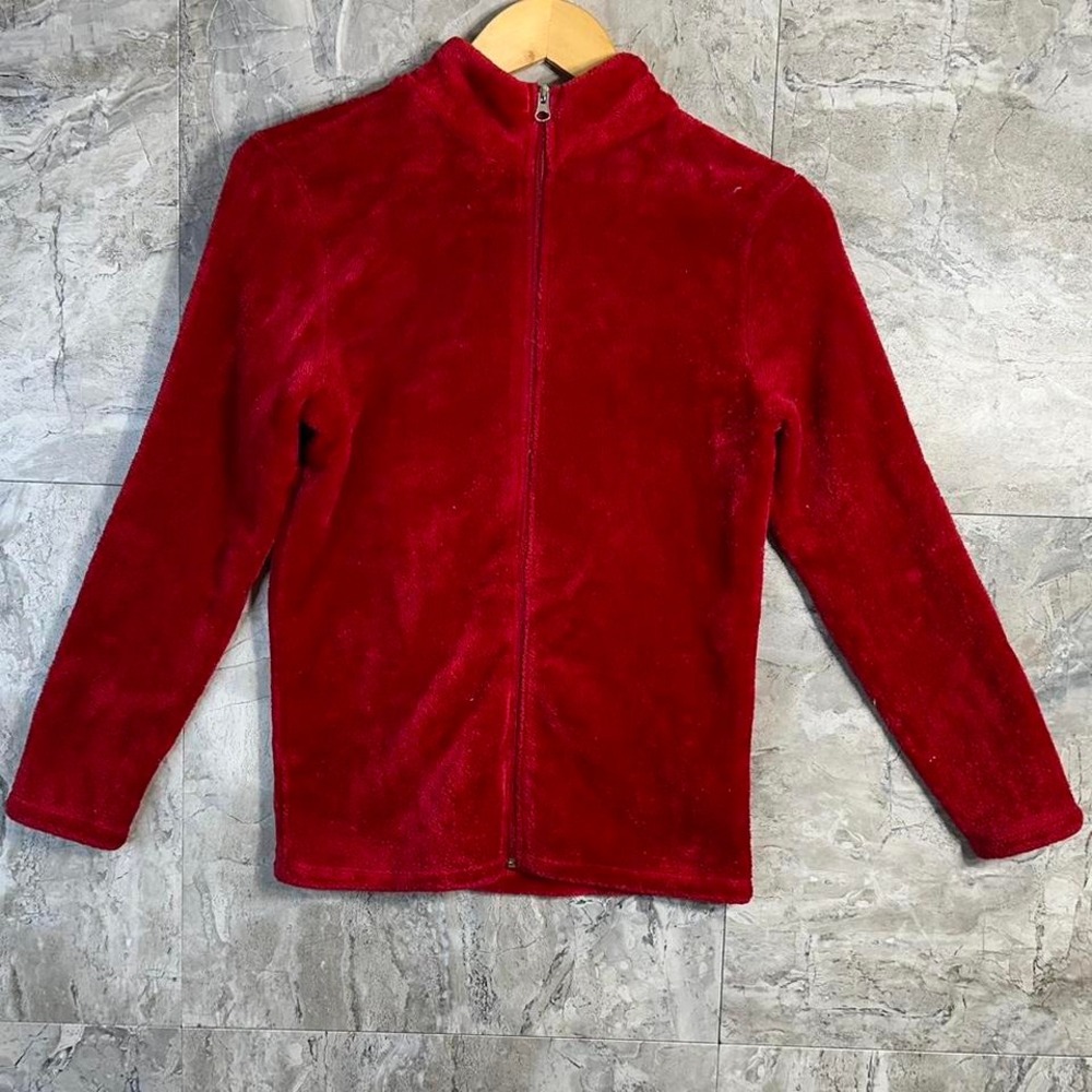 Red fleece zip up jacket Cozy Kids Small 4-6  #fleecelove‎